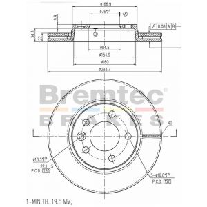 Bremtec Euroline Brake Rotor