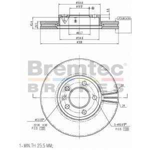 Bremtec Euroline High-Grade Brake Rotor