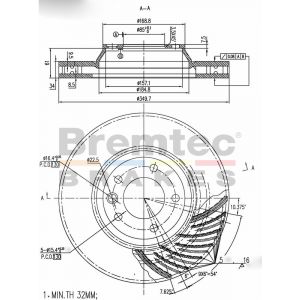 Bremtec Euroline High-Grade Left Brake Rotor
