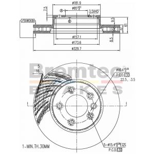 Bremtec Euroline Right Brake Rotor