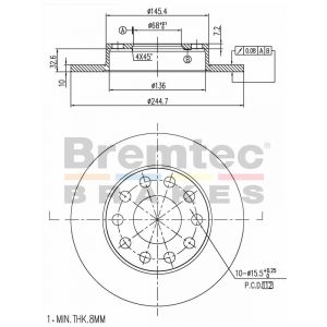 Bremtec Euroline Brake Rotor