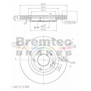 Bremtec Euroline Brake Rotor