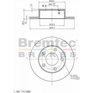 Bremtec Euroline Brake Rotor