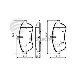 Bosch Brake Pad Front Set Mercedes Benz W204-C180, C200