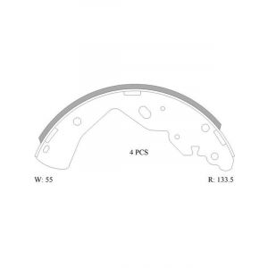 Bosch Brake Shoe Rear Set Navara BT50 Ranger Courier 270mm X 56mm