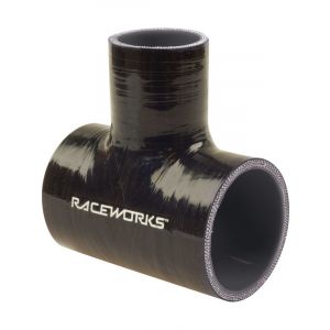 Raceworks Hose Tee 2.5'' Id1'' Spout Black