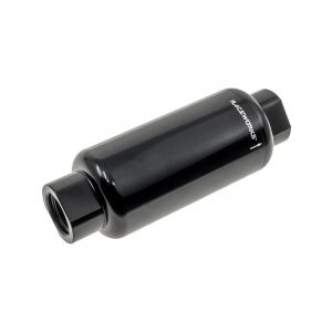 Raceworks Inline Fuel Filter 40 Micron Alloy Black Anodised
