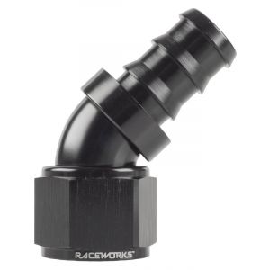 Raceworks Push Lok Hose Fitting An-8 45