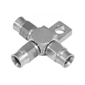 Proflow Stainless Steel Tee Block -03AN Hose w/Mount Tab