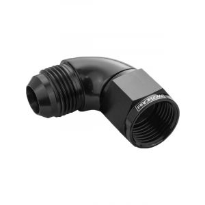 Proflow 90 Degree Full Flow Adaptor Male To Female -04AN, Black