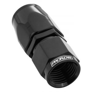 Proflow Fitting Hose End Straight Full Flow -06AN, Black