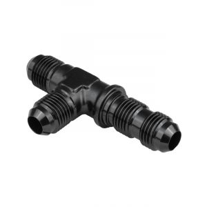 Proflow Fitting, Adaptor -06AN Flare Bulkhead Run Tee, Black