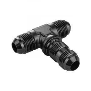 Proflow Bulkhead Adaptor AN Flare Tee Flare -04AN, Black
