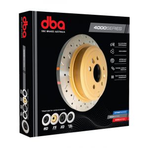 DBA 4000 Cross-Drilled Slotted Disc Brake Rotor (Single) 332mm