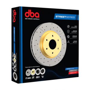 DBA Cross-Drilled Slotted Disc Brake Rotor (Single) Gold 280mm