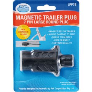 ARK 7 Pin Large Round Trailer Plug Plastic with Magnet Blister
