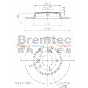 Bremtec Euro-Line Brake Rotor