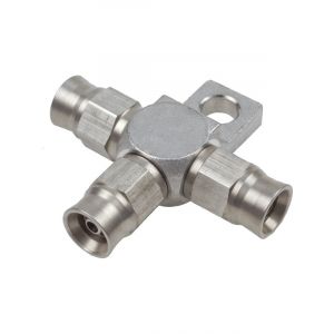 Raceworks An-3 Hose End Tee With Bracket Stainless Steel