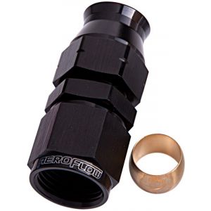 Aeroflow Tube to Female AN Adapter 3/8 Inch to -6AN Black