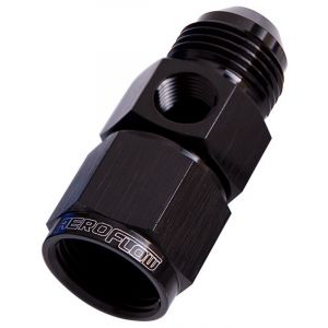 Aeroflow Straight Female to Male With 1/8 Inch Port -16AN Black