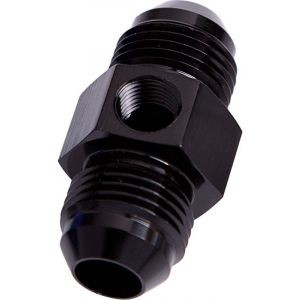 Aeroflow 45 Degree Male Flare Union With 1/8 Inch Port -8AN Black