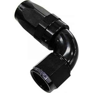 Aeroflow 150 Taper Full Flow Swivel 90 Degree Hose End -12AN Black