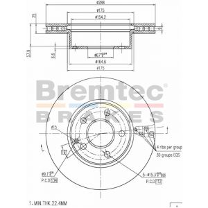Bremtec Euro-Line Brake Disc Rotor Pair