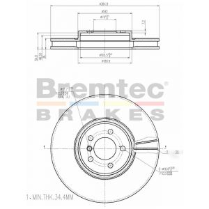 Bremtec Euro-Line Brake Disc Rotor Pair