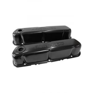 Aeroflow Black Steel Valve Covers For Ford 289-302-351 Windsor Logo AF1822-5002