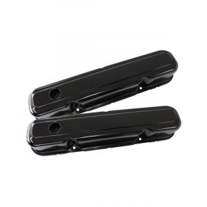 Aeroflow Black Steel Valve Covers For SB Chrysler 318-340-360