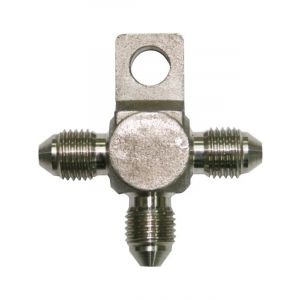 Aeroflow S/Steel Tee Block With Mount Tab -3AN -3AN Male All Sides