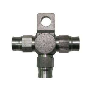 Aeroflow S/Steel Tee Block With Mount Tab -3AN -3AN Ends All Sides
