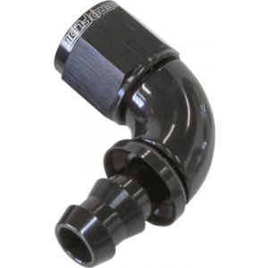 Aeroflow Full Flow Push Lock 90 Degree Hose End -10AN Black