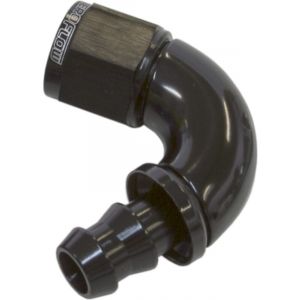 Aeroflow Full Flow Push Lock 120 Degree Hose End -12AN Black