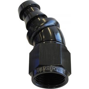 Aeroflow Full Flow Push Lock 30 Degree Hose End -4AN Black