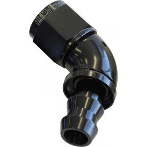 Aeroflow Full Flow Push Lock 60 Degree Hose End -8AN Black