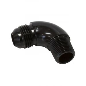 Aeroflow 90 Degree 3/8 Inch NPT to -8AN Full Flow Adapter Black