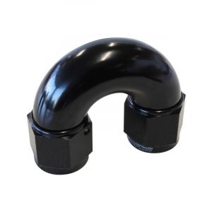 Aeroflow 180 Degree Full Flow Female Coupler -12AN Black