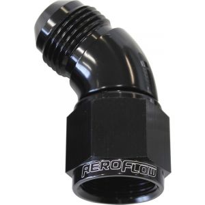Aeroflow 45 Degree Full Flow Female/Male Flare Swivel -4AN Black
