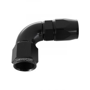 Aeroflow 570 One-Piece Full Flow 90 Degree Hose End -6AN Black