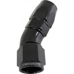 Aeroflow 570 One-Piece Full Flow 30 Degree Hose End -4AN Black