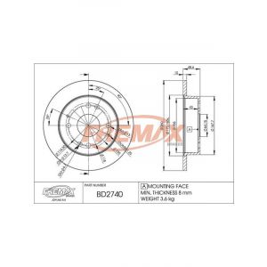 Fremax Brake Rotor (Pair) Solid