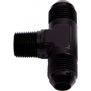 Aeroflow Tee With NPT On Side 1/8 Inch to -3AN Black