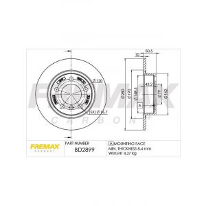 Fremax Brake Rotor Solid Pair Rear