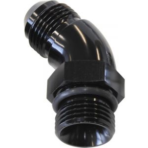 Aeroflow 45 Degree -4 ORB to -4AN Male Full Flow Adapter Black
