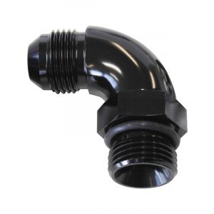 Aeroflow 90 Degree -4 ORB to -4AN Male Full Flow Adapter Black