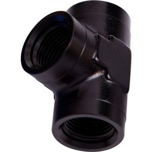 Aeroflow NPT Female Pipe Tee 3/8 Inch Black