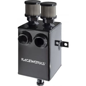 Raceworks Black Aluminium Catch Can w/ Drain Tap 2L