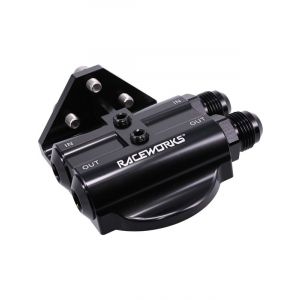 Raceworks Billet 4Port Side Entry Remote Oil Filter Mount 3/4In-16