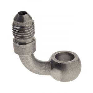 Raceworks 10.2mm Banjo To AN4 Male Flare SS 90 Deg